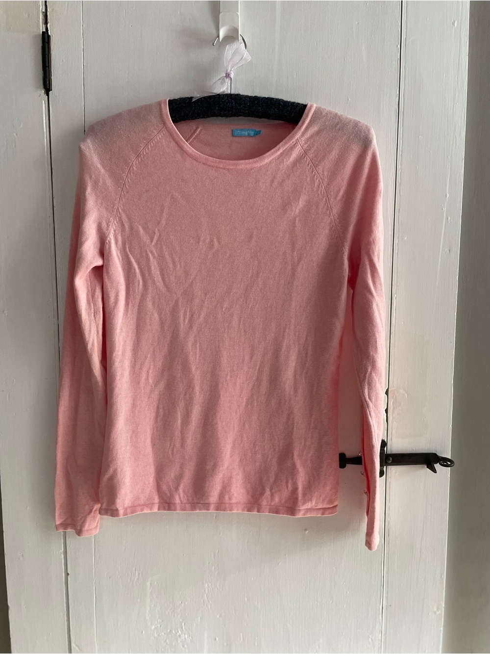 J McLaughlin Luxury Cotton Modal Sweater Pink Pullover Button Accent Size Small